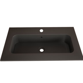 Wastafel Asia Mat Zwart 70cm wasbak met kraangat