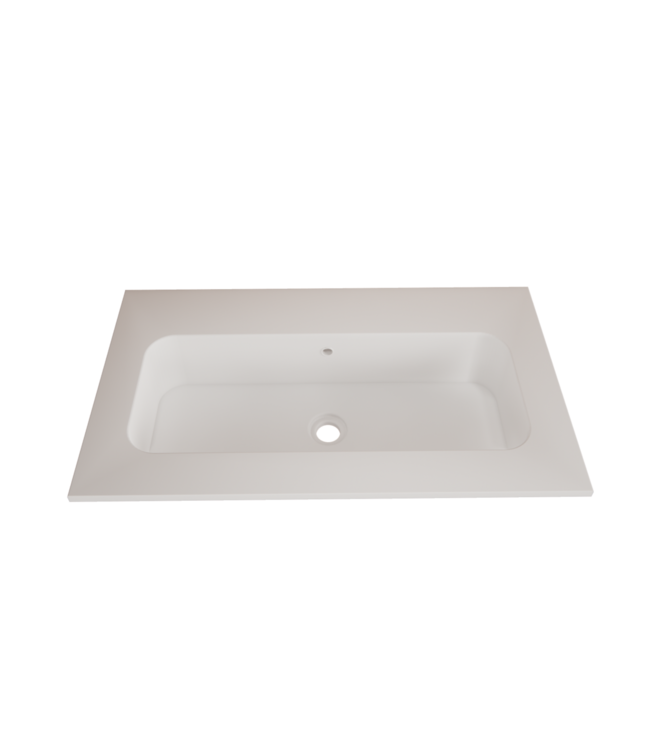 Wastafel Asia Mat Wit 70cm wasbak met kraangat