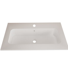 Wastafel Asia Mat Wit 70cm wasbak met kraangat