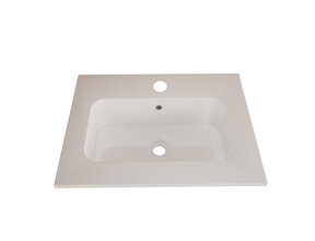 Wastafel Asia Glans Wit 60cm wasbak met kraangat