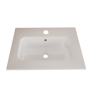 Wastafel Asia Glans Wit 60cm wasbak met kraangat