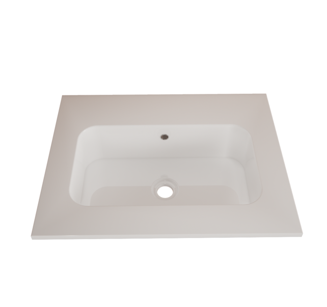 Wastafel Asia Glans Wit 60cm wasbak zonder kraangat