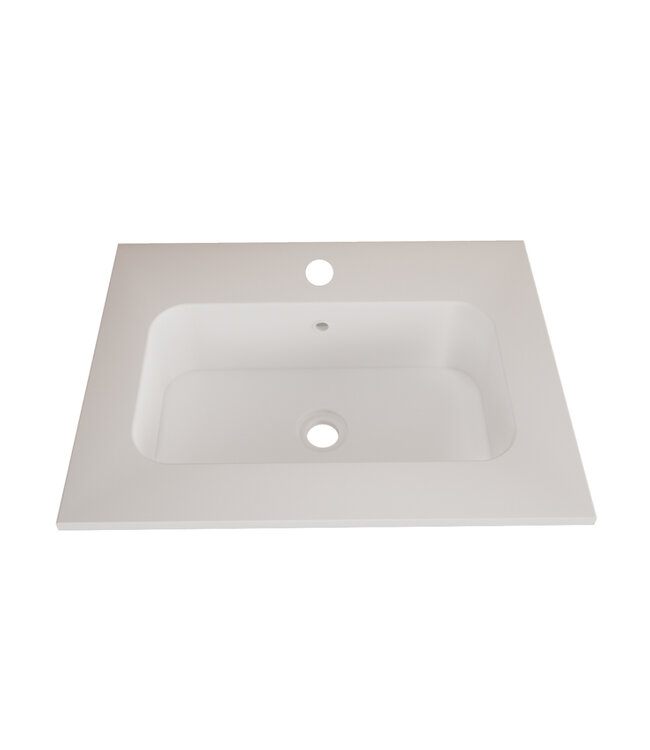 Wastafel Asia Mat Wit 60cm wasbak zonder kraangat