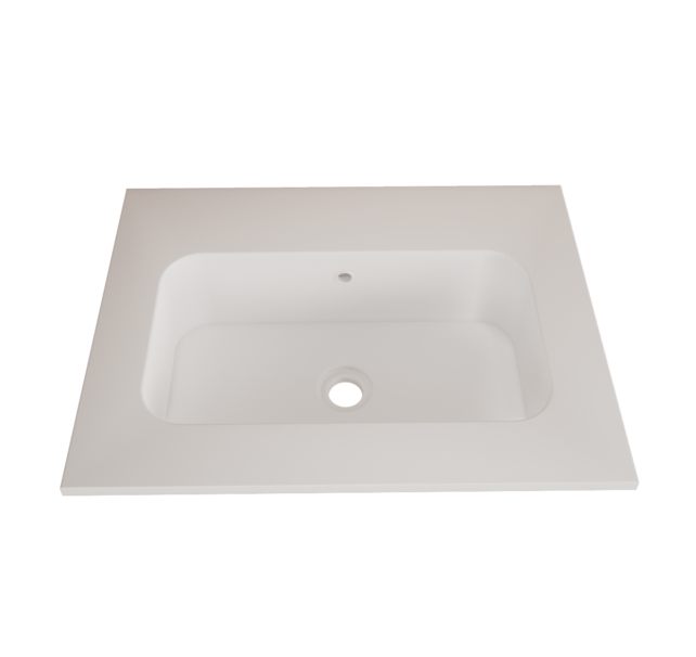 Wastafel Asia Mat Wit 60cm wasbak met kraangat