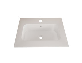 Wastafel Asia Mat Wit 60cm wasbak met kraangat