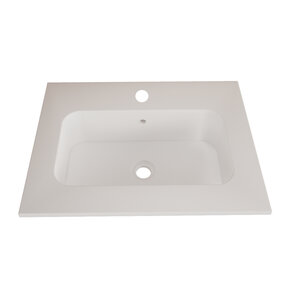 Wastafel Asia Mat Wit 60cm wasbak met kraangat