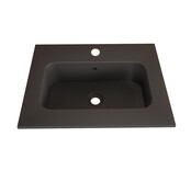 Wastafel Asia Mat Zwart 60cm wasbak met kraangat Wastafel Asia Mat Zwart 60cm wasbak met kraangat