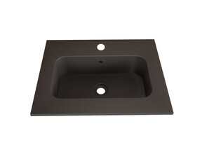 Wastafel Asia Mat Zwart 60cm wasbak met kraangat