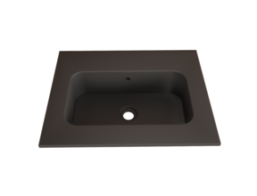 Wastafel Asia Mat Zwart 60cm wasbak zonder kraangat