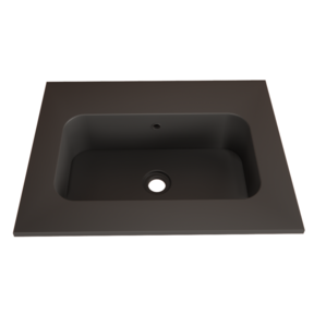 Wastafel Asia Mat Zwart 60cm wasbak zonder kraangat