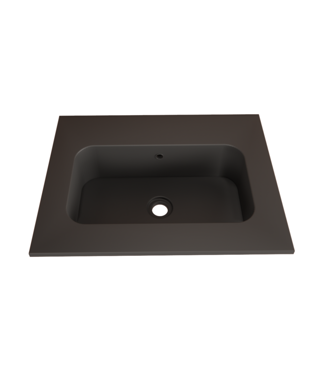 Wastafel Asia Mat Zwart 60cm wasbak zonder kraangat