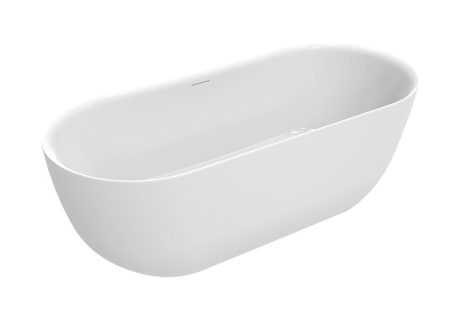 Vrijstaand ligbad Trens Mat wit 180x80cm acryl met waste - 21.3676 Vrijstaand ligbad Trens Mat wit 180x80cm acryl met waste - 21.3676