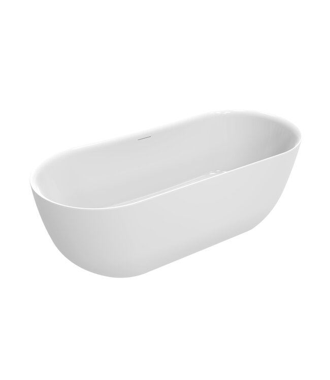 Wiesbaden Vrijstaand ligbad Trens Mat wit 180x80cm acryl met waste - 21.3676