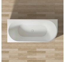 Hoekbad Half Vrijstaand Andora Links Glans Wit 180x80cm Linkshoek met Badwaste en Overloop