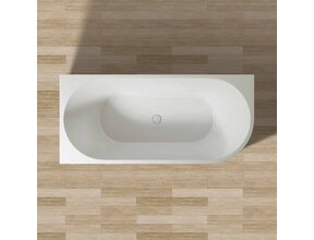 Hoekbad Half Vrijstaand Andora Links Glans Wit 180x80cm Linkshoek met Badwaste en Overloop