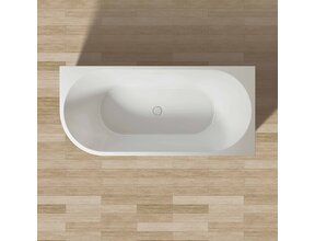 Hoekbad Half Vrijstaand Andora Rechts Glans Wit 180x80cm Rechtshoek met Badwaste en Overloop