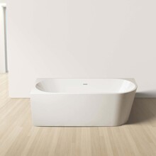 Hoekbad Half Vrijstaand Andora Links Glans Wit 170x78cm Linkshoek met Badwaste en Overloop