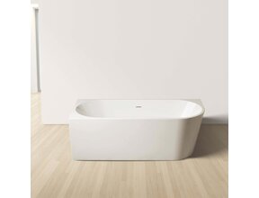 Hoekbad Half Vrijstaand Andora Links Glans Wit 170x78cm Linkshoek met Badwaste en Overloop