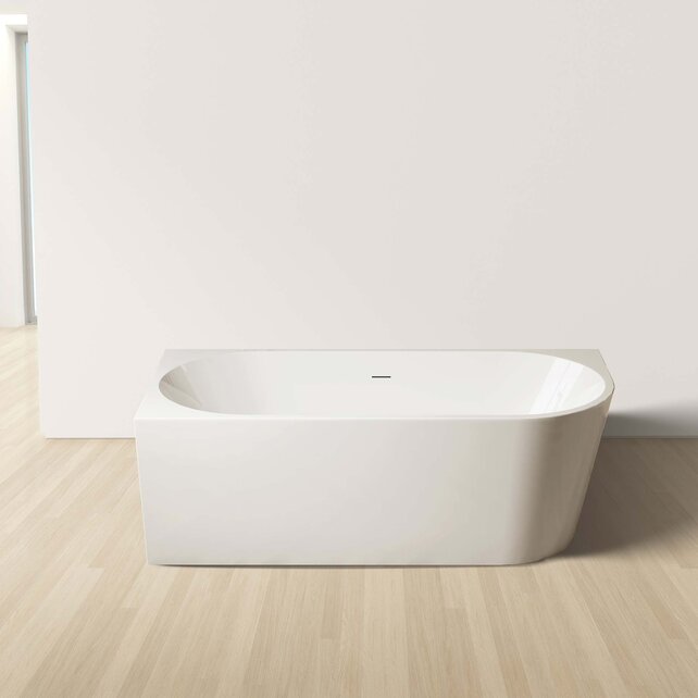 Hoekbad Half Vrijstaand Andora Links Glans Wit 170x78cm Linkshoek met Badwaste en Overloop Hoekbad Half Vrijstaand Andora Links Glans Wit 170x78cm Linkshoek met Badwaste en Overloop