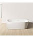 Hoekbad Half Vrijstaand Andora Links Glans Wit 170x78cm Linkshoek met Badwaste en Overloop