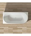 Hoekbad Half Vrijstaand Andora Links Glans Wit 170x78cm Linkshoek met Badwaste en Overloop