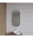 Spiegel Gliss Halo Mat Zwart 90x40cm met plafondbevestiging
