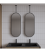 Spiegel Gliss Halo Mat Zwart 90x40cm met plafondbevestiging