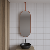 Spiegel Gliss Halo Mat Wit 90x40cm met plafondbevestiging Spiegel Gliss Halo Mat Wit 90x40cm met plafondbevestiging