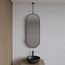 GLISS DESIGN Spiegel Gliss Halo Mat Zwart 90x40cm met plafondbevestiging