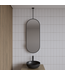 Spiegel Gliss Halo Mat Zwart 90x40cm met plafondbevestiging