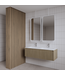 Spiegel Gliss Astra Mat Wit 100x50cm met planchet en plafondbevestiging