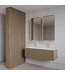 Spiegel Gliss Astra Mat Goud 100x50cm met planchet en plafondbevestiging