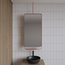 GLISS DESIGN Spiegel Gliss Astra Koper Rosé 100x50cm met planchet en plafondbevestiging