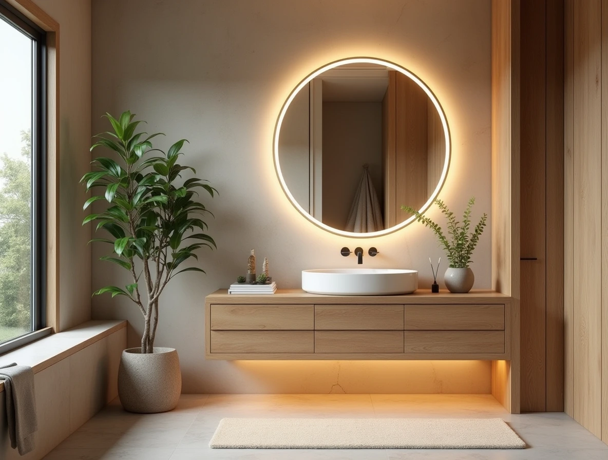 Een Japandi badkamer? Bekijk deze Japandi badkamerspiegels