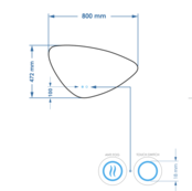 Spiegel Gliss Strano Organisch 80x47cm met Dimbaar LED en verwarming