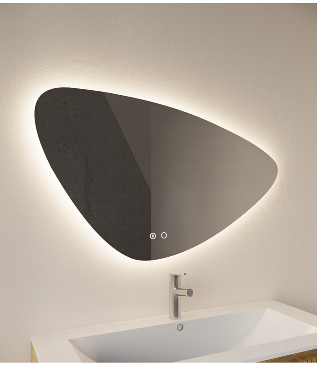 Spiegel Gliss Strano Organisch 100x59cm met Dimbaar LED en verwarming