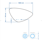 Spiegel Gliss Strano Organisch 100x59cm met Dimbaar LED en verwarming