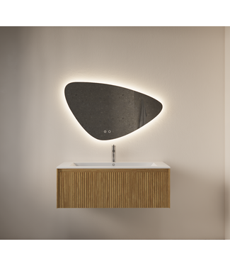 GLISS DESIGN Spiegel Gliss Strano Organisch 120x78cm met Dimbaar LED en verwarming