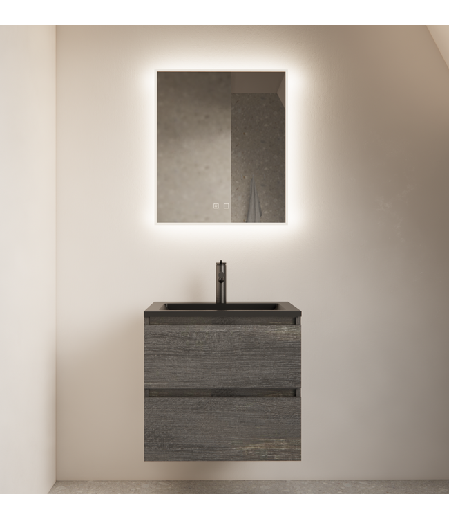 Spiegel Gliss Style 80x70cm Indirecte LED Verlichting dimbaar en verwarming