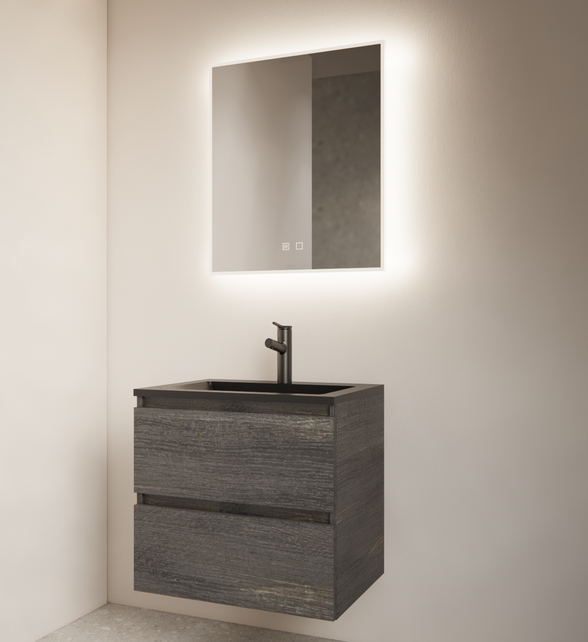 Spiegel Gliss Style 90x70cm Indirecte LED Verlichting dimbaar en verwarming