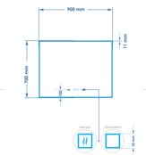 Spiegel Gliss Style 90x70cm Indirecte LED Verlichting dimbaar en verwarming