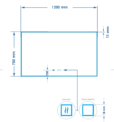 Spiegel Gliss Style 140x70cm Indirecte LED Verlichting dimbaar en verwarming