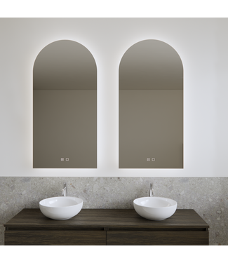 GLISS DESIGN Spiegel Gliss Gaya Boog 50x120cm Indirecte LED Verlichting dimbaar en verwarming