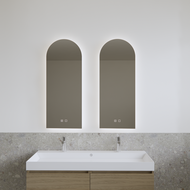 Spiegel Gliss Gaya Boog 50x120cm Indirecte LED Verlichting dimbaar en verwarming