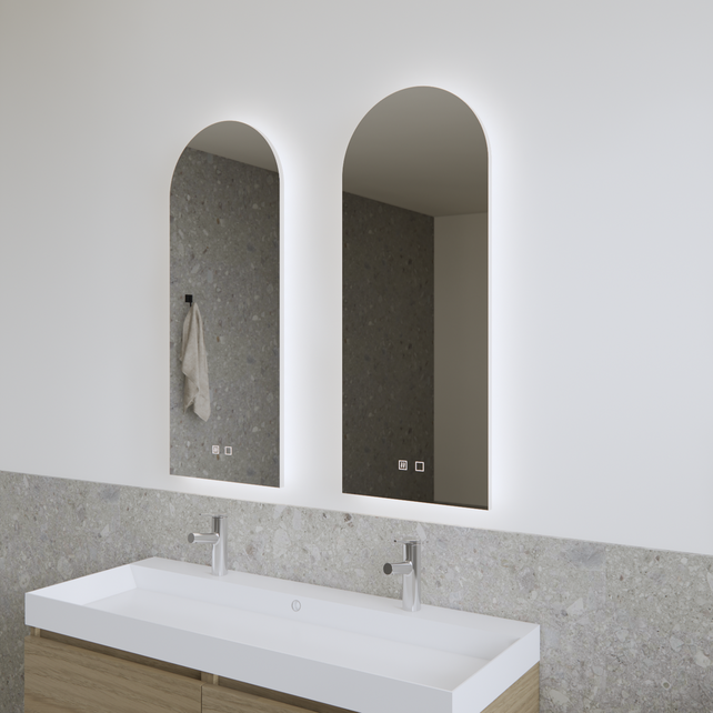 Spiegel Gliss Gaya Boog 50x120cm Indirecte LED Verlichting dimbaar en verwarming