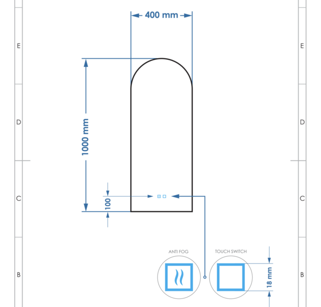 Spiegel Gliss Gaya Boog 50x120cm Indirecte LED Verlichting dimbaar en verwarming