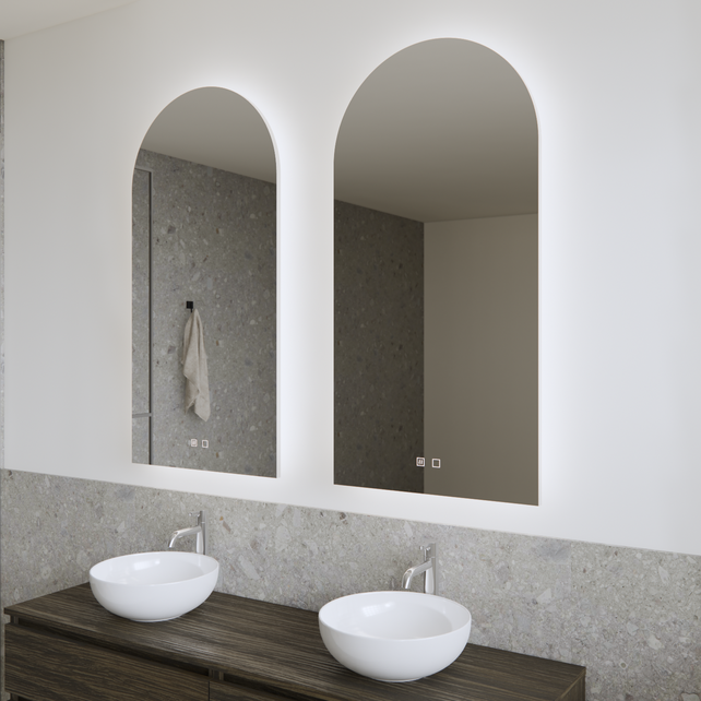 Spiegel Gliss Gaya Boog 50x120cm Indirecte LED Verlichting dimbaar en verwarming