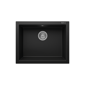 Spoelbak keuken Graniet Zwart RealStone Troya 52x47cm Inclusief Aansluitstukken