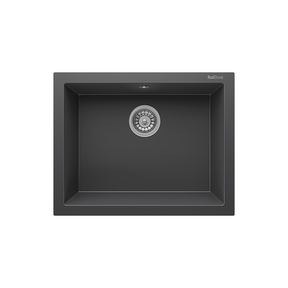 Spoelbak keuken Graniet Antraciet RealStone Troya 52x47cm Inclusief Aansluitstukken