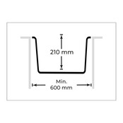 Spoelbak keuken Graniet Antraciet RealStone Troya 52x47cm Inclusief Aansluitstukken